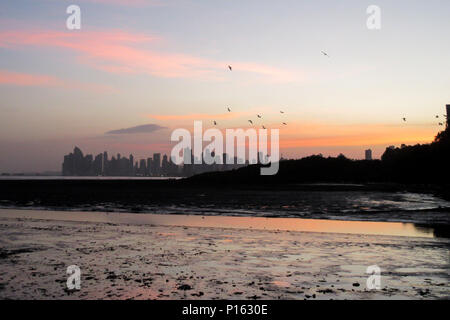 Tramonto a Città di Panama Foto Stock