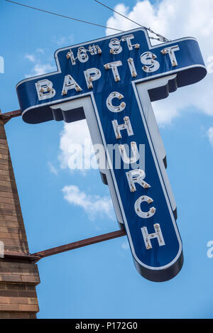 16Th Street Chiesa battista a Birmingham, AL SITO DI UN KKK bombardamenti razzista che ha ucciso quattro ragazze nere e ferito altri 22 il 15 settembre 1963. Foto Stock