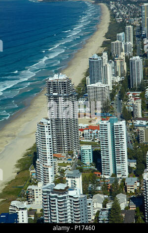 Vista dal Q1 grattacielo e Surfers Paradise, Gold Coast, Queensland, Australia Foto Stock