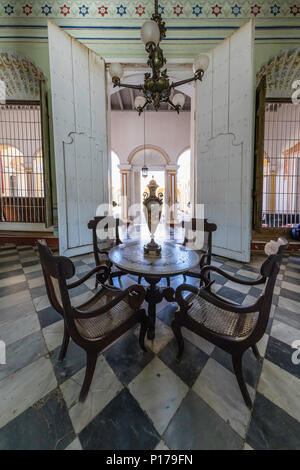 Vista interna del Palacio Cantero, Museo Comunale Histórico nel Patrimonio Mondiale UNESCO città di Trinidad, Cuba. Foto Stock