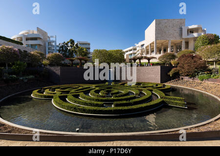 Vista del centro scendete dal giardino centrale da artista Robert Irwin. Aug, 2016. Los Angeles, California, U.S.A. Foto Stock