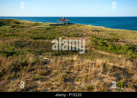 Marconi beach con transatlantico Marconi Wireless Telegraph Station, Wellfleet, Barnstable County, Cape Cod National Seashore, Massachusetts, STATI UNITI D'AMERICA Foto Stock