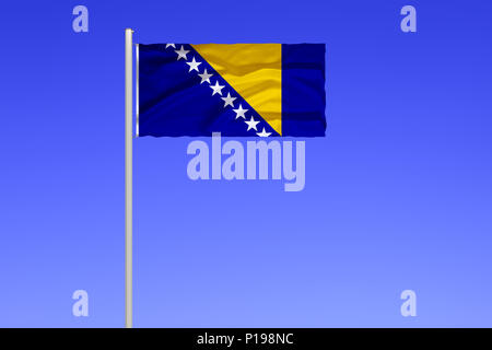 Bandiera della Bosnia ed Erzegovina, Flagge von Bosnien und Herzegowina Foto Stock