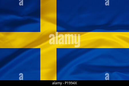 Bandiera della Svezia, Flagge von Schweden Foto Stock