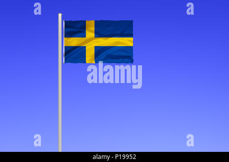 Bandiera della Svezia, Flagge von Schweden Foto Stock