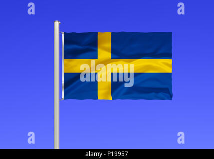 Bandiera della Svezia, Flagge von Schweden Foto Stock