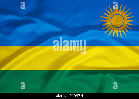 Bandiera del Ruanda, Flagge von Ruanda Foto Stock
