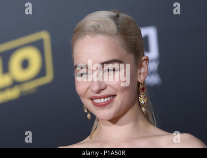 Premiere di Disney Pictures e Lucasfilm's 'Solo: una Star Wars Storia' dotata di: Emilia Clarke dove: Hollywood, California, Stati Uniti quando: 10 maggio 2018 Credit: FayesVision/WENN.com Foto Stock