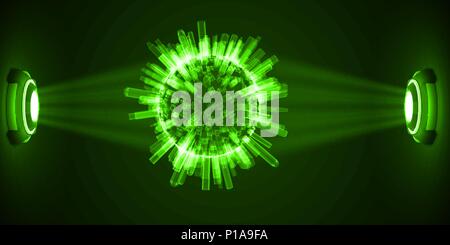 Ologramma di città tra due fonte Illustrazione Vettoriale