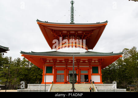 Konpon Daito Tempio Stupa in motivi di dai Garan e Kongobu-ji tempio complesso. Foto Stock