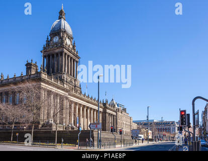 Leeds town hall la headrow leeds city centre yorkshire Inghilterra Municipio di Leeds yorkshire Inghilterra England Regno unito Gb europa Foto Stock