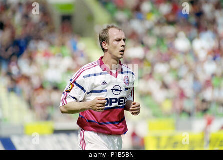 BayArena Leverkusen Germania 29.5.1999, Bundesliga Tedesca Stagione 1998/99 Giornata 34, Bayer 04 Leverkusen vs FC Bayern Monaco di Baviera (Munchen, Muenchen) --- Mario Basler (Monaco di Baviera) Foto Stock