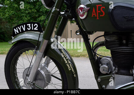 1954 inimitabile G3 LS ausiliario servizio antincendio motocicletta Foto Stock