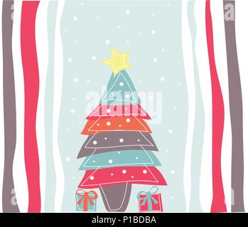Merry Christmas greeting card Illustrazione Vettoriale