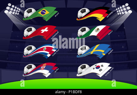 Tutti i flag per il calcio 2018 Foto Stock