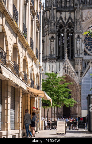 Cattedrale di Reims Marne Grand Est Francia Foto Stock