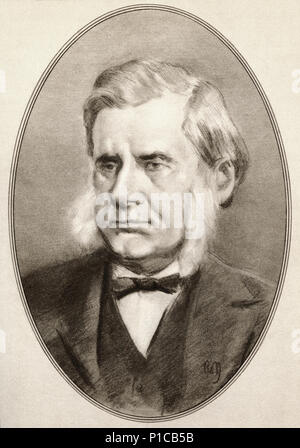 Thomas Henry Huxley, 1825 - 1895. Il biologo inglese specializzato in anatomia comparata. Illustrazione da Gordon Ross, artista americano e illustrator (1873-1946), dal vivere le biografie di grandi scienziati. Foto Stock