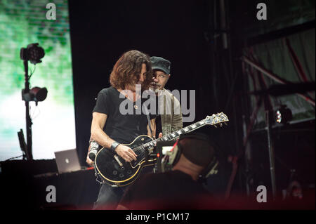 Roma, Italia. 11 Giugno, 2018. Vasco Rossi nel conte presso gli stadi olimpici di Roma con la sua non-stop live 2018. Nella foto Vasco Rossi Credit: Indipendente Agenzia fotografica/Alamy Live News Foto Stock