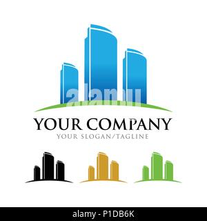 Appartamento commerciale Impresa Edile simbolo Vector Graphic Logo Design Illustrazione Vettoriale