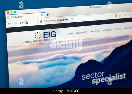 LONDON, Regno Unito - 23 Maggio 2018: la homepage del sito ufficiale del GIE Global Partner di energia, il 23 maggio 2018. Foto Stock