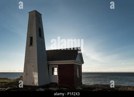 Punto Pemaquid stazione luce Bell House, Bristol, Maine, Stati Uniti d'America. Foto Stock