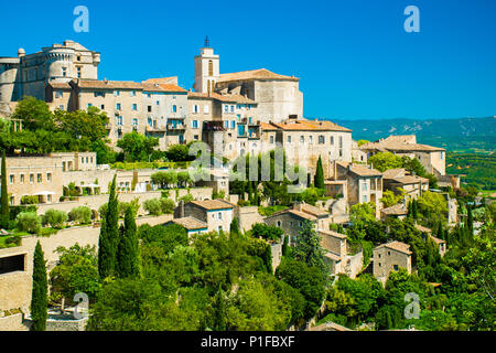 Antico borgo medievale di Gordes, Provenza in Francia Foto Stock