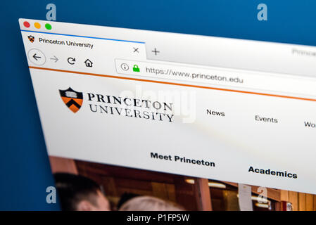 LONDON, Regno Unito - 17 Maggio 2018: la homepage del sito ufficiale di Princeton University - un privato Ivy League ricerca Università di Princeton, New Foto Stock