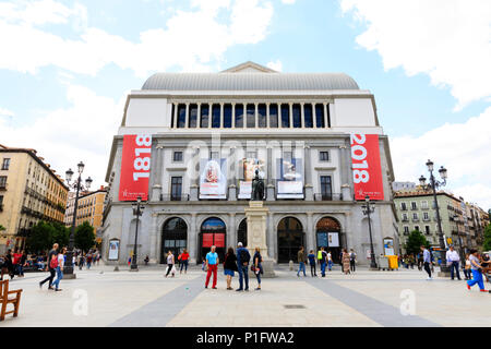 La Royal Opera House, il Teatro Real di Madrid, Spagna. Maggio 2018 Foto Stock