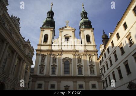 . Viena / Wien; la Jesuitenkirche (Iglesia de los Jesuitas) en la plaza Dr. Ignaz - Seipel - Platz. Foto Stock