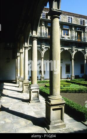 Spagna - Galizia - A CORUÑA - SANTIAGO DE COMPOSTELA. Santiago de Compostela, Hostal de los Reyes Católicos, Parador Nacional, patio renacentista. Foto Stock