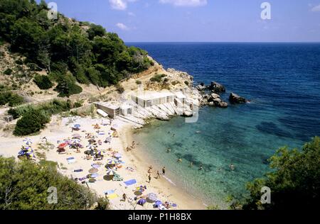 Playa / Platja d'Es Figueral (Noroeste de la Isla). Foto Stock