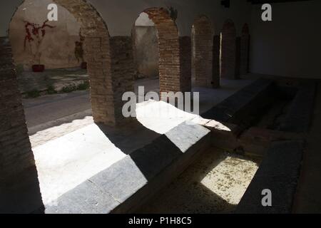 Spagna - LA RIOJA - Rioja Baja (quartiere). Arnedillo; lavadero / fuente (Valle de Cidacos). Foto Stock