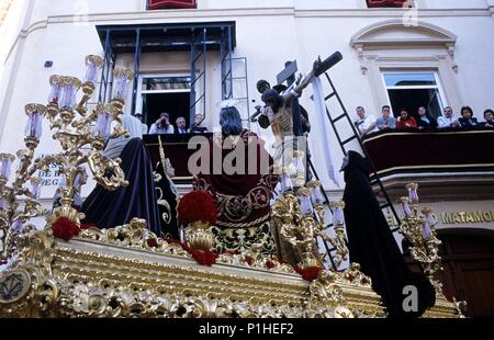 Spagna - Andalusia - La Vega (distretto di Sevilla) - Siviglia. semana santa (sábado), hermandad de 'La Trinidad', paso del Cristo de Las Llagas 5. Foto Stock