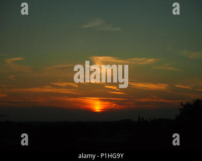 Sunset, Bedfordshire, Regno Unito, vicino a Milton Keynes Foto Stock