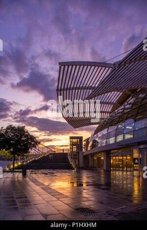 La città di Singapore, Singapore: Aprile 17, 2018: Sunrise all'arte e scence museo nella città di Singapore Foto Stock