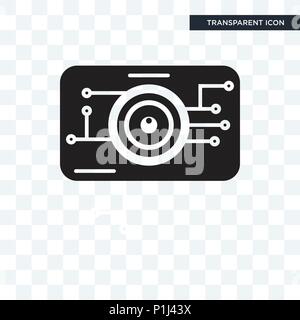 Occhio di scansione icona vettore isolato su sfondo trasparente, occhio scansione concetto del logo Illustrazione Vettoriale