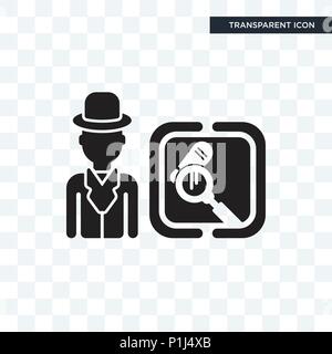 Detective icona vettore isolato su sfondo trasparente, Detective concetto del logo Illustrazione Vettoriale