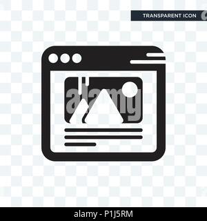 Browser icona vettore isolato su sfondo trasparente, Browser concetto del logo Illustrazione Vettoriale