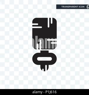 Microfono icona vettore isolato su sfondo trasparente, microfono concetto del logo Illustrazione Vettoriale