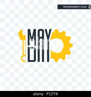 Mayday icona vettore isolato su sfondo trasparente, mayday concetto del logo Illustrazione Vettoriale