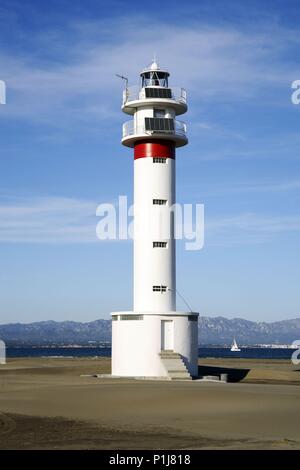 Spagna - Catalogna - Baix Ebre (distretto) - Tarragona. Delta del Ebre / Ebro; Faro de la Punta del Falgar. Foto Stock