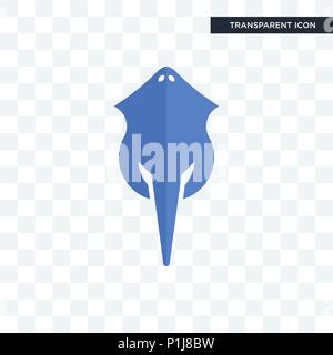 Stingray icona vettore isolato su sfondo trasparente, stingray concept del logo Illustrazione Vettoriale