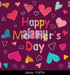 Felice Festa della mamma biglietto di auguri Illustrazione Vettoriale