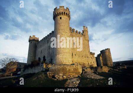 De Olmillos Sasamón, castello medievale (Sant James pellegrinaggio Cammino di Santiago). Foto Stock