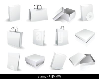 Borse per lo shopping e le caselle Illustrazione Vettoriale