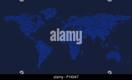 Mezzitoni mappa mondiale del design di sfondo da punti Illustrazione Vettoriale