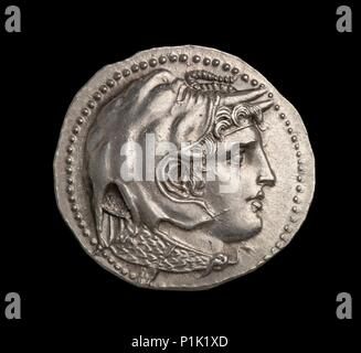 Il Greco antico () tolemaico moneta d'argento, 295 BC. Dimensioni: diametro: 31 mmweight: da 15,68 gdie-asse: ore 12 Foto Stock