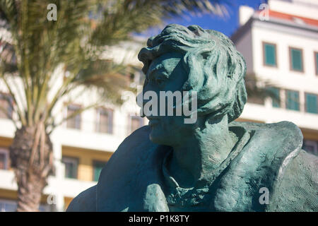 Statua di esploratore portoghese João Gonçalves Zarco sull isola di Madeira, Portogallo Foto Stock
