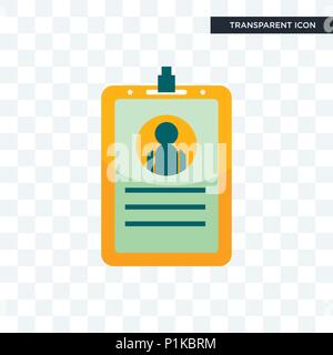 Id Card icona vettore isolato su sfondo trasparente, id card concept del logo Illustrazione Vettoriale