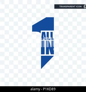 Tutto in una sola icona vettore isolato su sfondo trasparente, il tutto in un unico concetto di logo Illustrazione Vettoriale